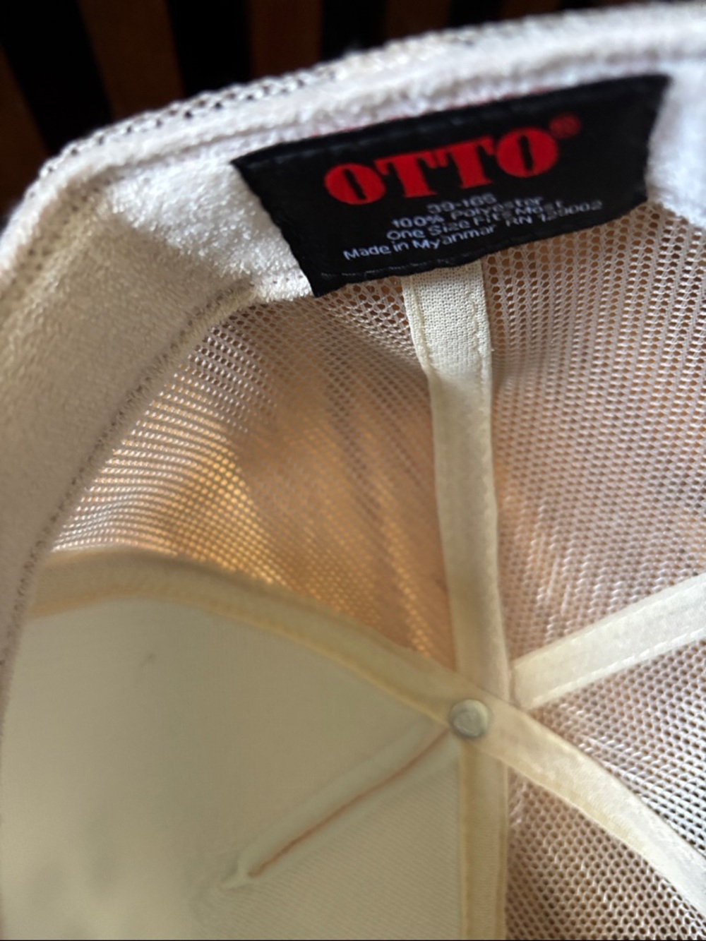 OTTO Beige Trucker Hat with Printed Slogan - Picture 4 of 7